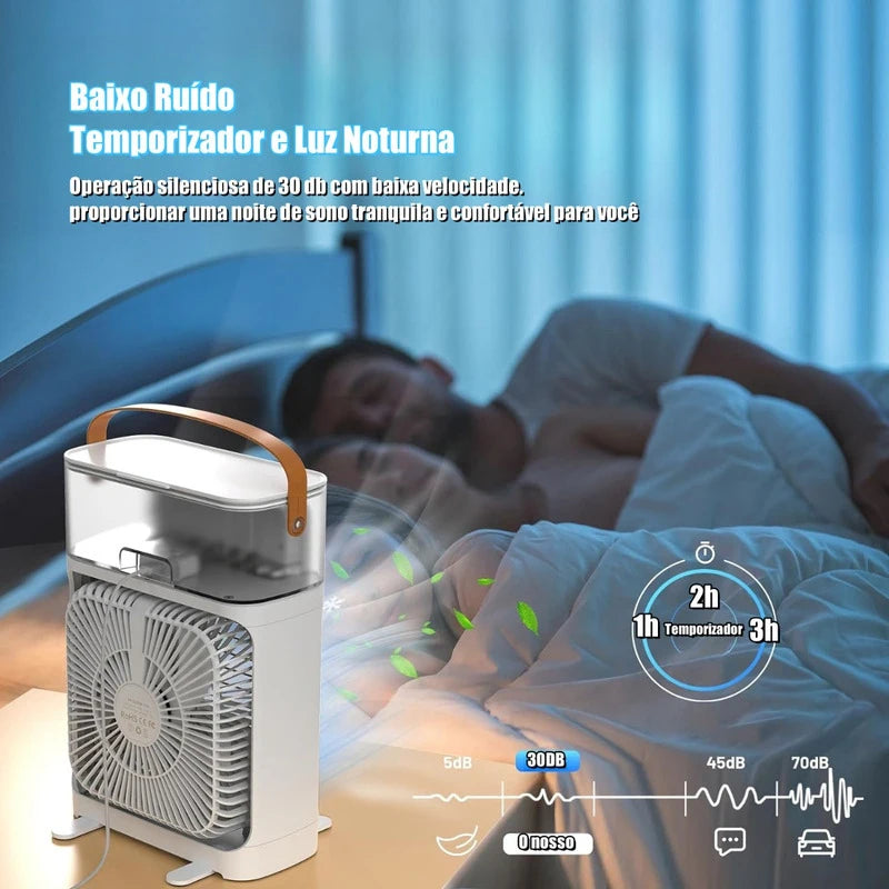 Portable Humidifier Fan Air Cooler Fan Electric Air Conditioners Household Small Air Cooler USB Rechargeable Mini Fans with Led