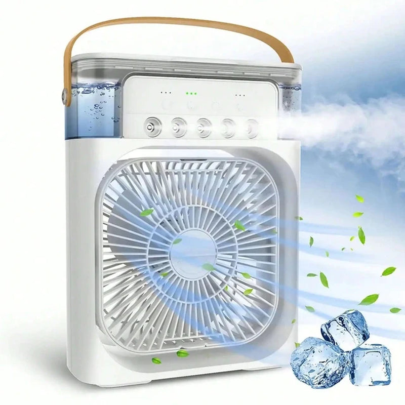 Portable Humidifier Fan Air Cooler Fan Electric Air Conditioners Household Small Air Cooler USB Rechargeable Mini Fans with Led