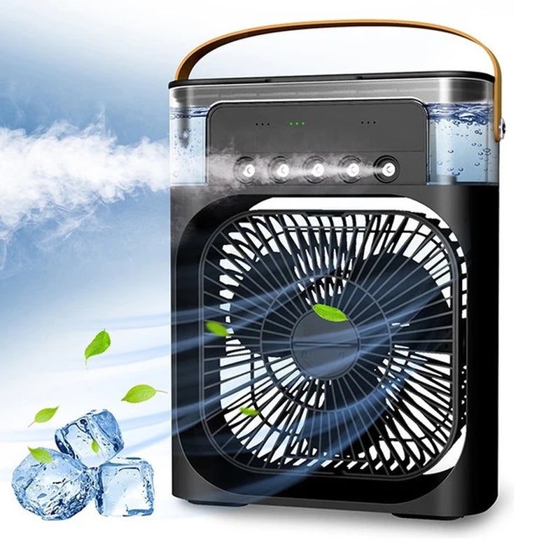 Portable Humidifier Fan Air Cooler Fan Electric Air Conditioners Household Small Air Cooler USB Rechargeable Mini Fans with Led